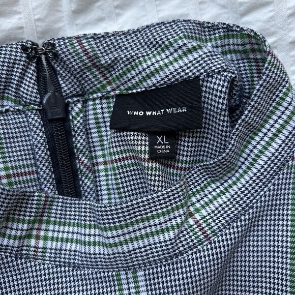 Who What Wear Sz XL Micro Houndstooth Asymmetrical Dress Preppy Career Modest - Picture 9 of 15